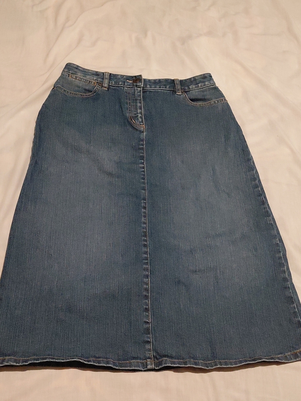 Vintage 90s Talbots Petites Denim Maxi Skirt - Size 8P - Picture 2 of 7